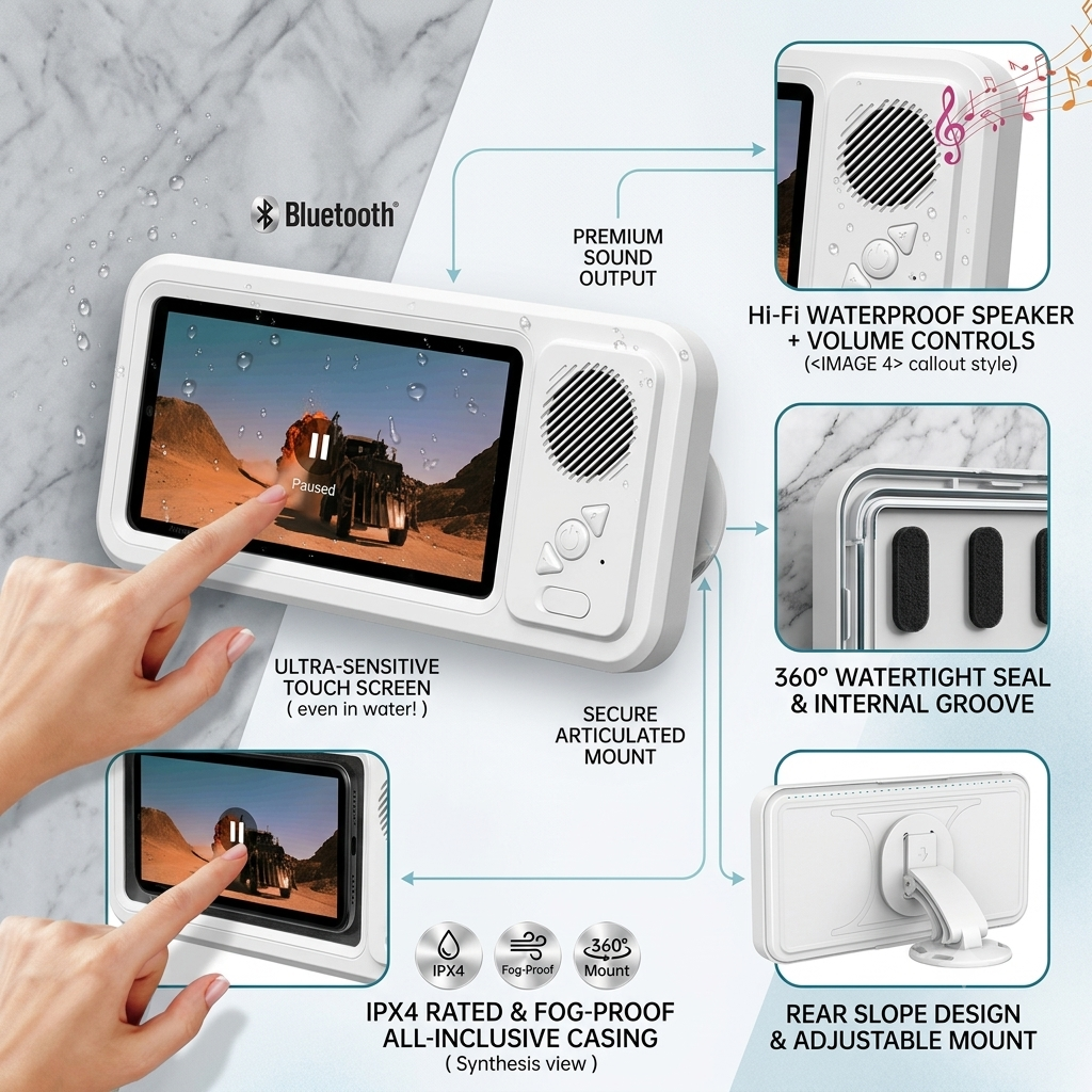 ShowerDock™ Wasserdichte BT-Lautsprecher-Handyhülle