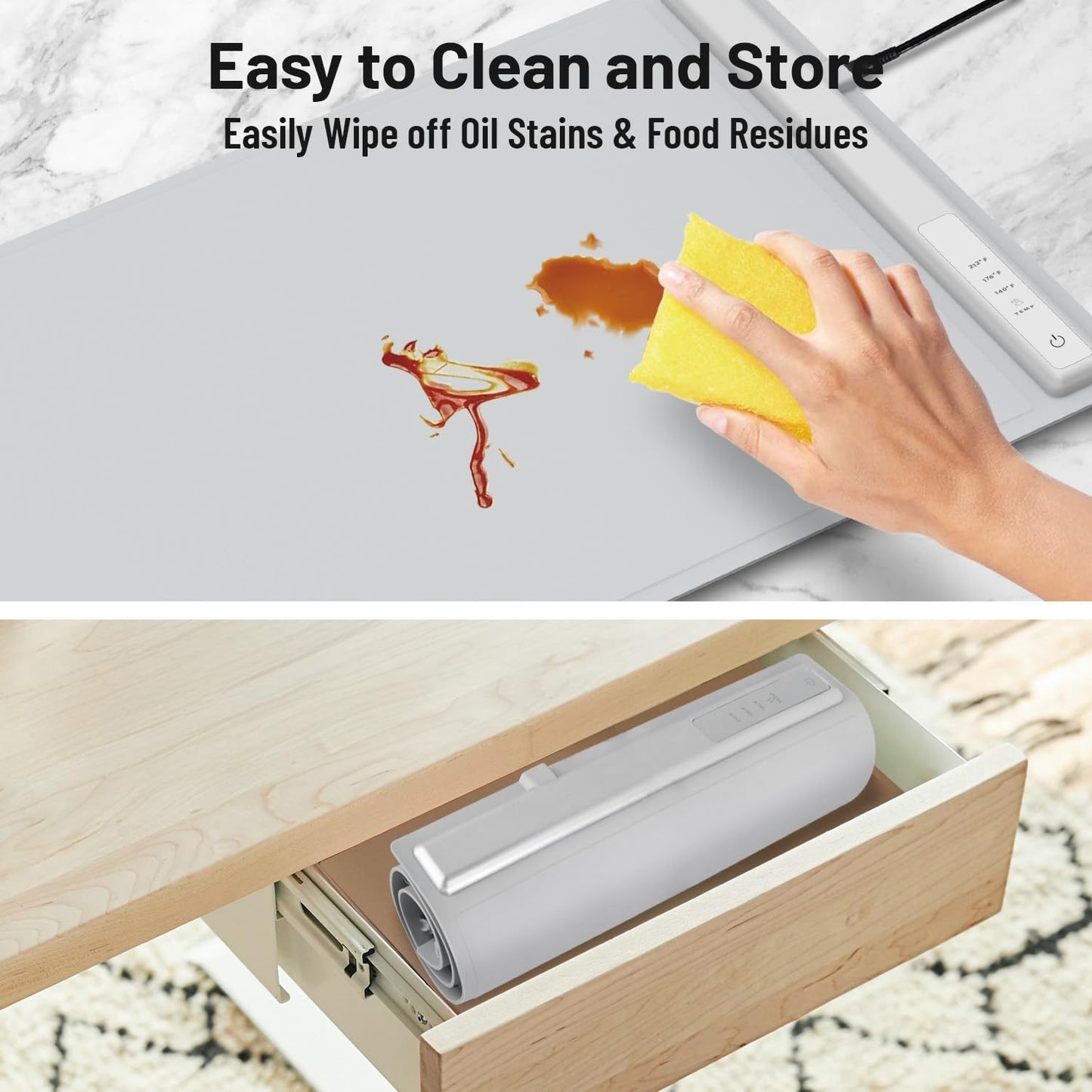 Food Warming Mat,Electric Warming Tray For Food,Foldable Warming Mat For Buffets Party And Daily Use,Silicone Heating Pad With 3 Temp Settings,Kitchen Gadgets Portable Hotplate ASKVexperts
