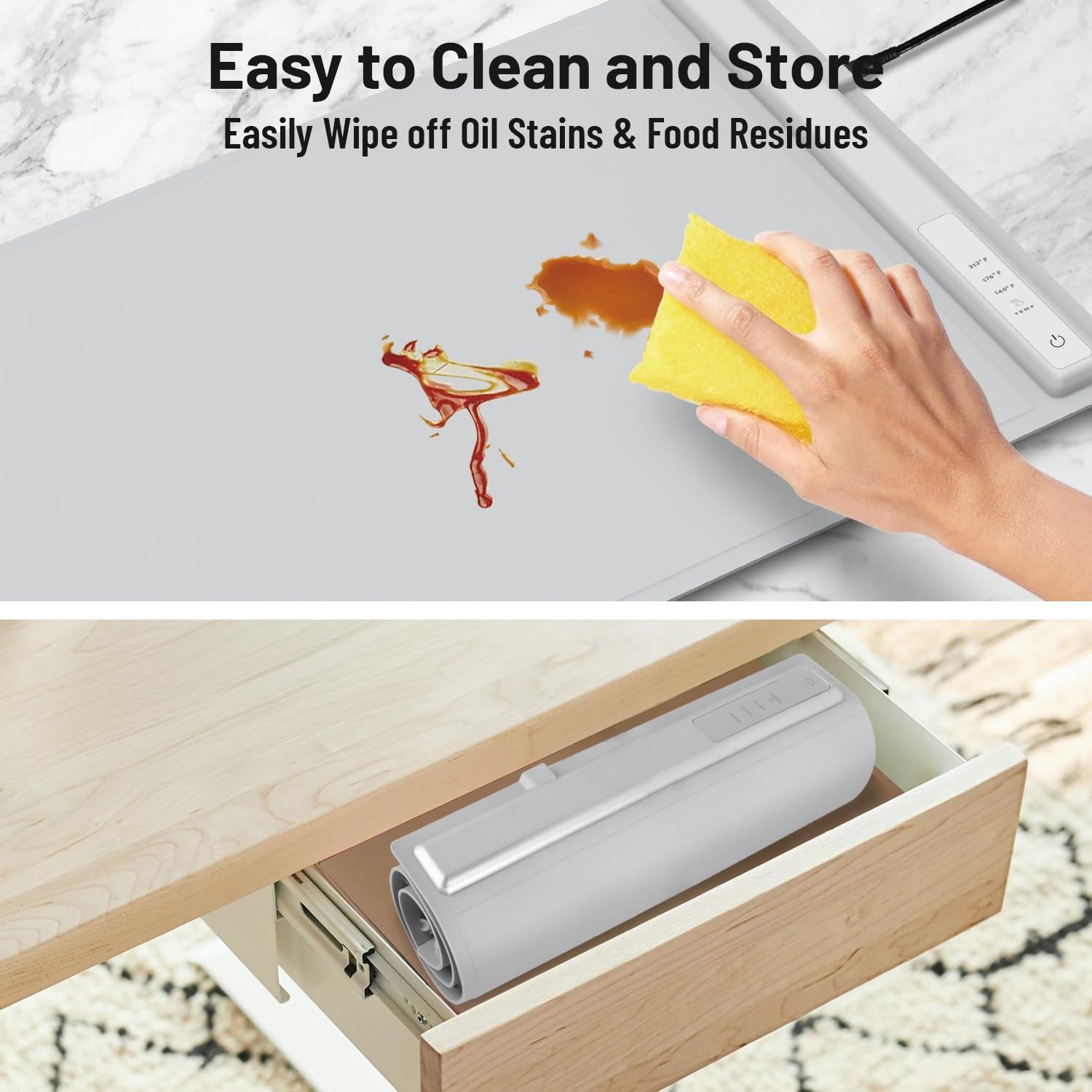Food Warming Mat,Electric Warming Tray For Food,Foldable Warming Mat For Buffets Party And Daily Use,Silicone Heating Pad With 3 Temp Settings,Kitchen Gadgets Portable Hotplate ASKVexperts