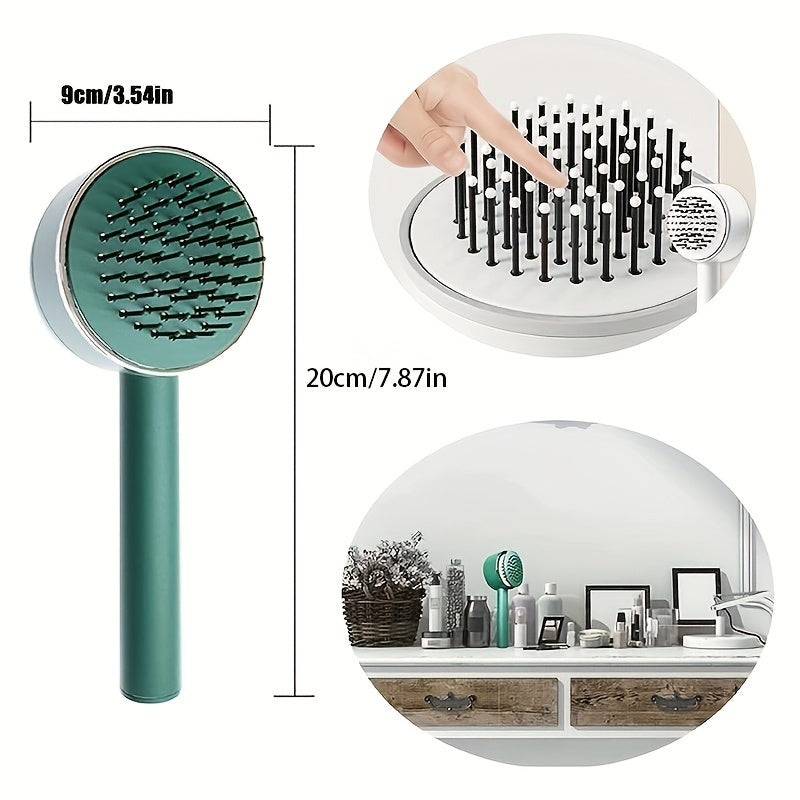 Self-Cleaning Hair Brush – Anti-Static Detangling Scalp Massage Comb for Women & Curly Hair ARVASHAA