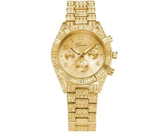 Women Crystal Quartz Analog Wrist Watch Fashion Stainless Steel Geneva Luxury Reloj Hombre Montre Femme Sport Watches ARVASHAA