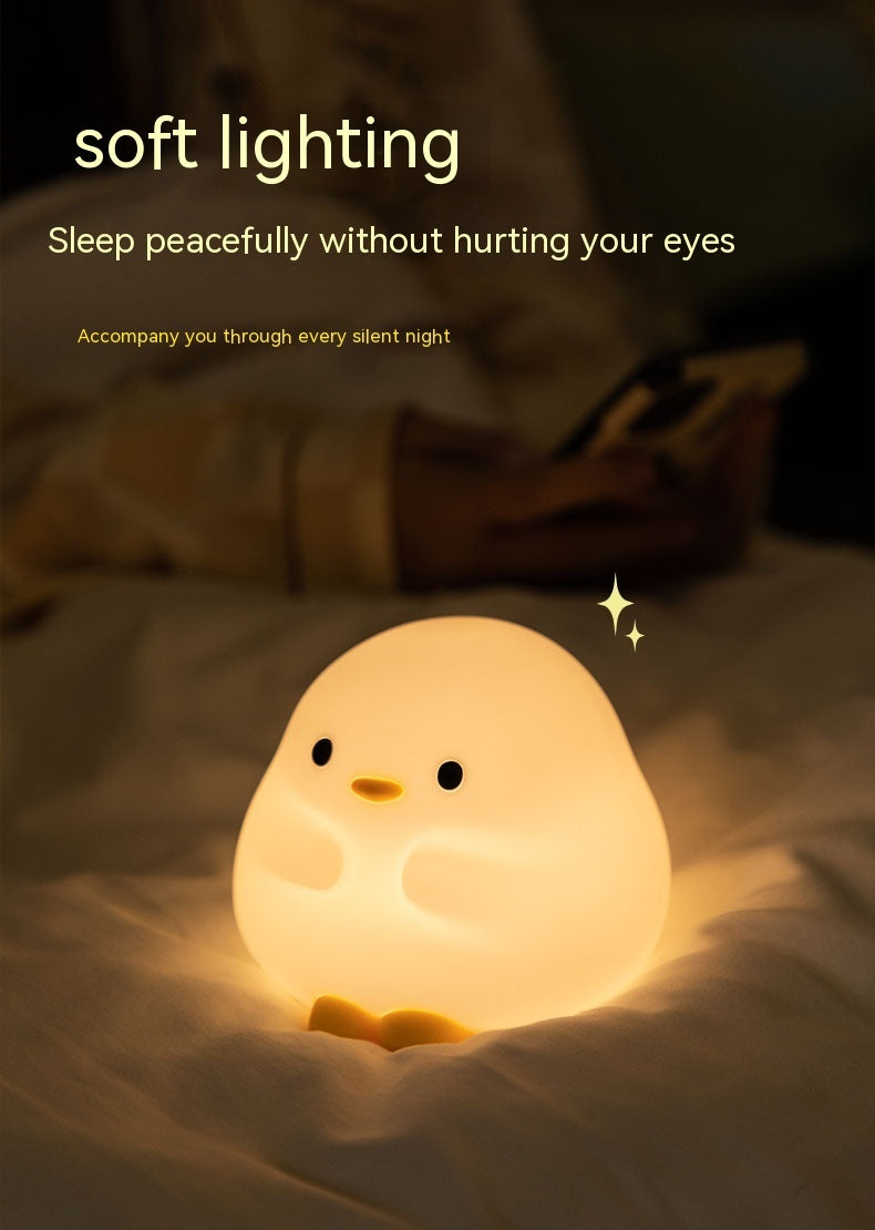 Cute Duck LED Night Lamp Cartoon Silicone USB Rechargeable Sleeping Light Touch Sensor Timing Bedroom Bedside Lamp For Kid Gift Home Decor ARVASHA