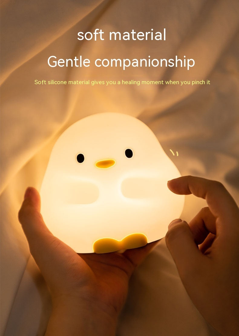 Cute Duck LED Night Lamp Cartoon Silicone USB Rechargeable Sleeping Light Touch Sensor Timing Bedroom Bedside Lamp For Kid Gift Home Decor ARVASHA