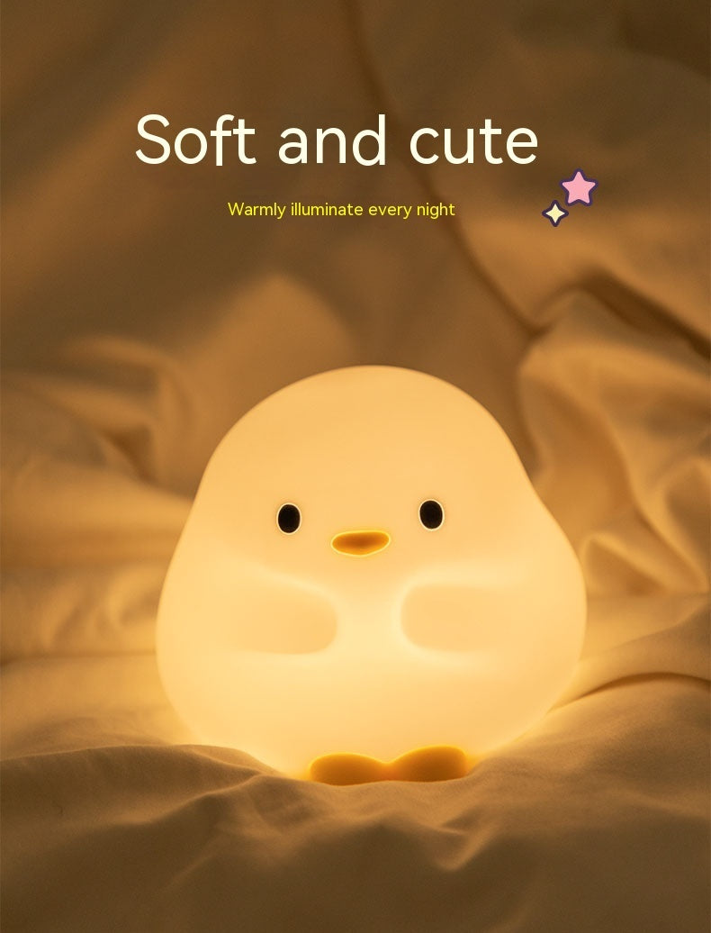 Cute Duck LED Night Lamp Cartoon Silicone USB Rechargeable Sleeping Light Touch Sensor Timing Bedroom Bedside Lamp For Kid Gift Home Decor ARVASHA