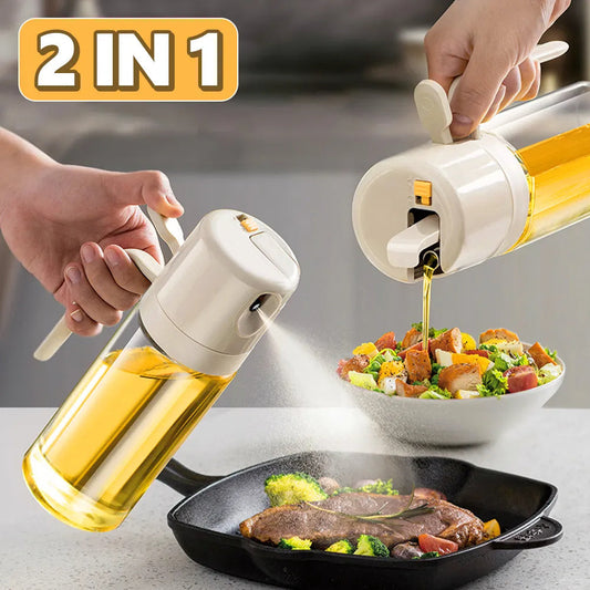 2 In 1 Oil Sprayer Bottle BBQ Cooking Oil Dispenser Olive Oil Pourers Sprayer Kitchen Baking Oil Mister Vinegar Bottle ASKVexperts