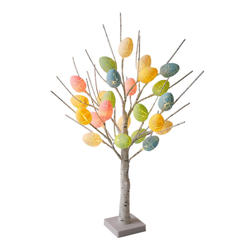 Easter Decoration 60cm Birch Tree Home Easter Egg LED Light Gift Spring Party Tabletop Ornaments Light Easter Party Kids Gifts ARVASHAA
