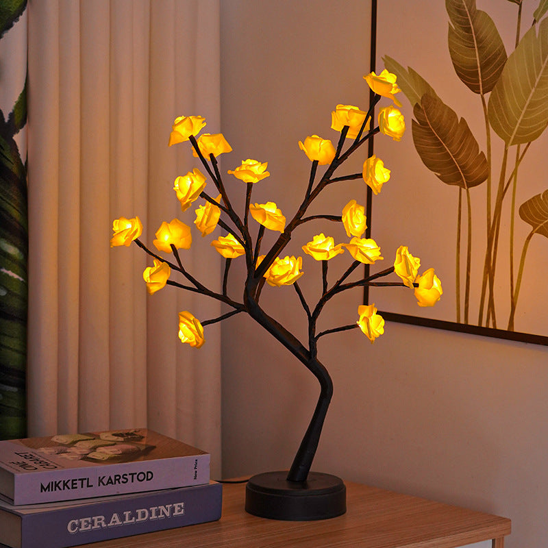 Table Lamp Flower Tree Rose Lamps Fairy Desk Night Lights USB Operated Gifts For Wedding Valentine Christmas Decoration ASKVexperts