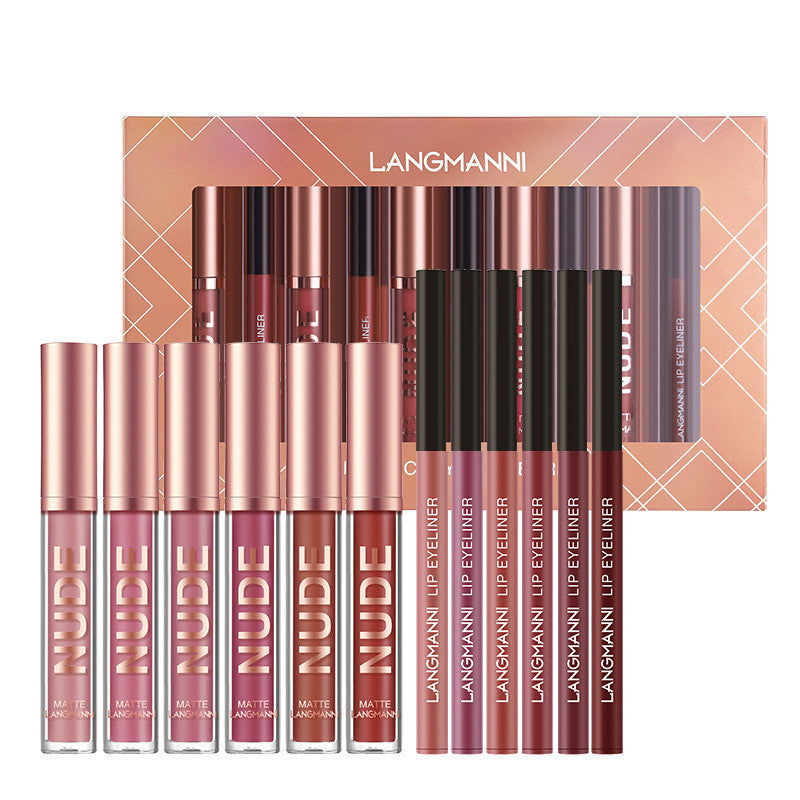 Lip Liner And Lipstick Makeup 12 Pcs Set 6 Matte Lipstick 6 Lip Liner Pens Waterproof Long Lasting Matte Lipstick Beauty Cosmetics Makeup Gift For Girls Lipstick Set ARVASHA