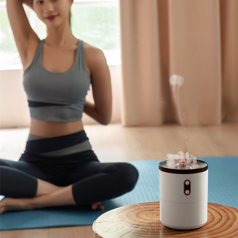 Volcanic Flame Aroma Essential Oil Diffuser USB Portable Jellyfish Air Humidifier Night Light Lamp Fragrance Humidifier ARVASHAA
