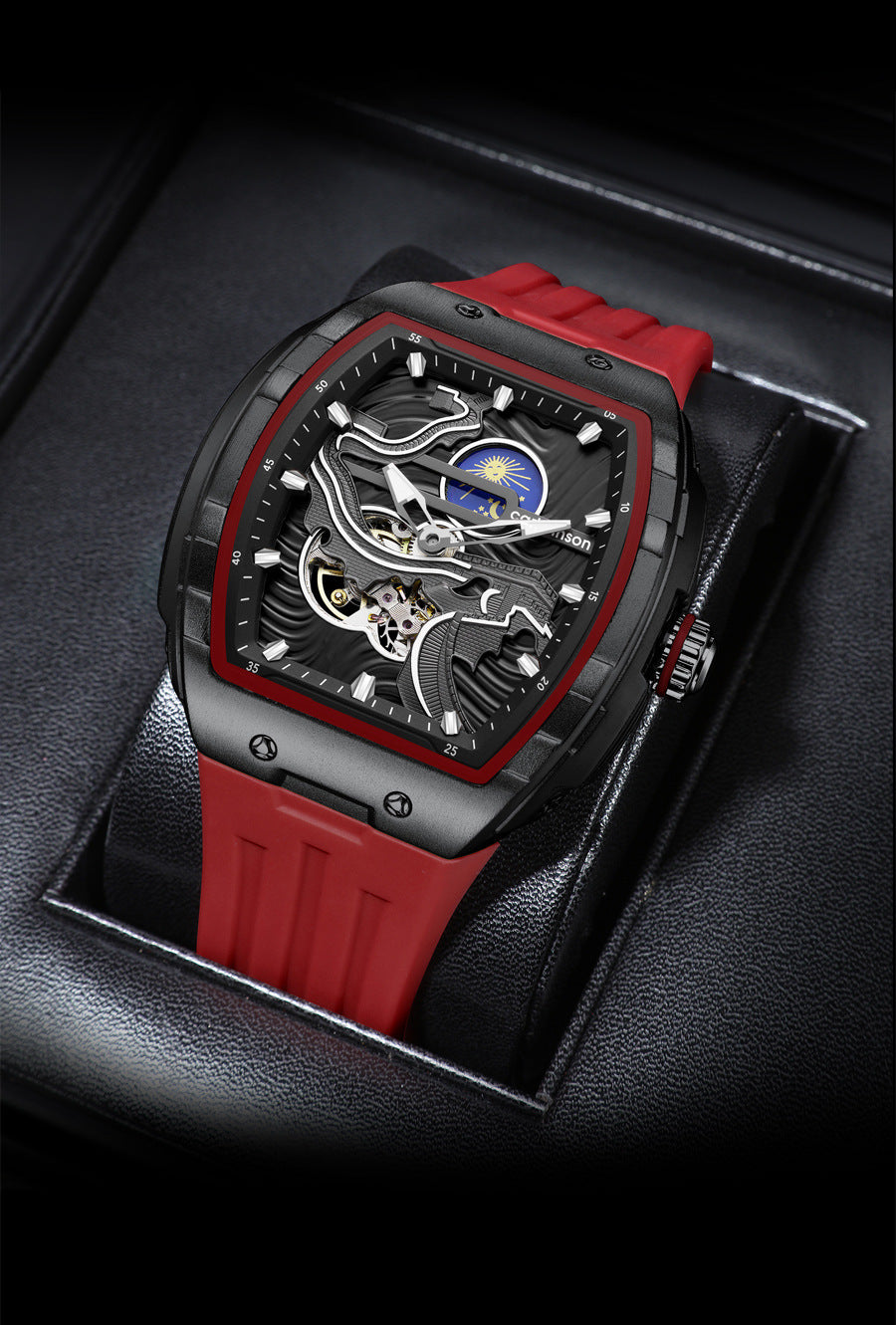 Men's Hollow Automatic Watch Luminous Waterproof Mechanical Watch ARVASHA