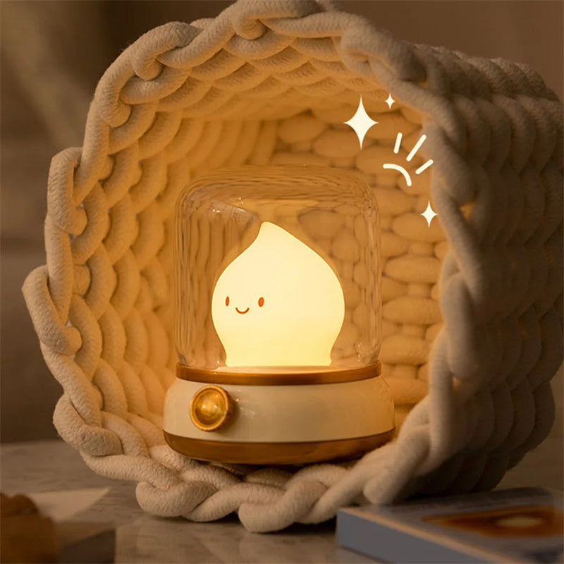 Retro Small Night Lamp Bedroom Mini Desktop LED Cute Night Lamp Creative USB Rechargeable Portable Cartoon Table Lamp For Coffee Bar Hotel Bedroom Home Decor ARVASHA