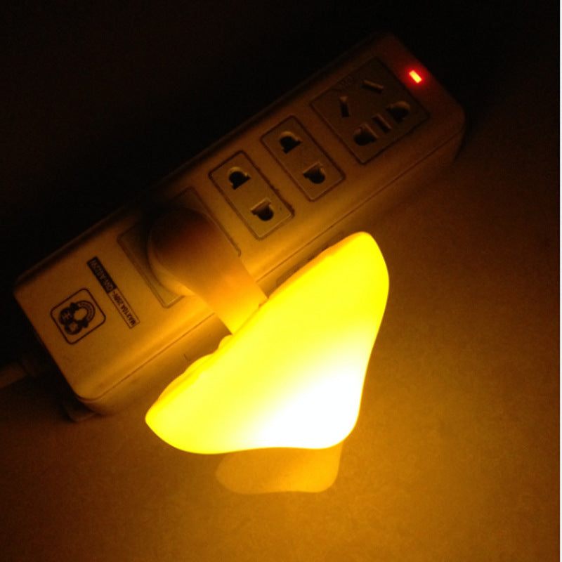 LED Night Light Mushroom Wall Socket Lamp EU US Plug Warm White Light-control Sensor Bedroom Light Home Decoration ARVASHAA