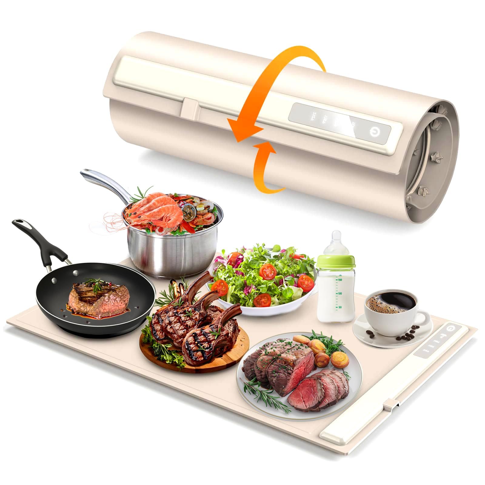 Food Warming Mat,Electric Warming Tray For Food,Foldable Warming Mat For Buffets Party And Daily Use,Silicone Heating Pad With 3 Temp Settings,Kitchen Gadgets Portable Hotplate ASKVexperts
