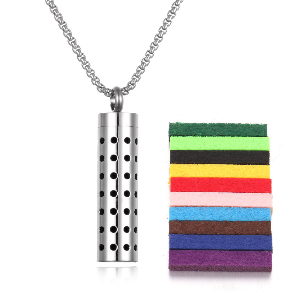 Aromatherapy Pendant Perfume Bottle Essential Oil Titanium Steel ARVASHA