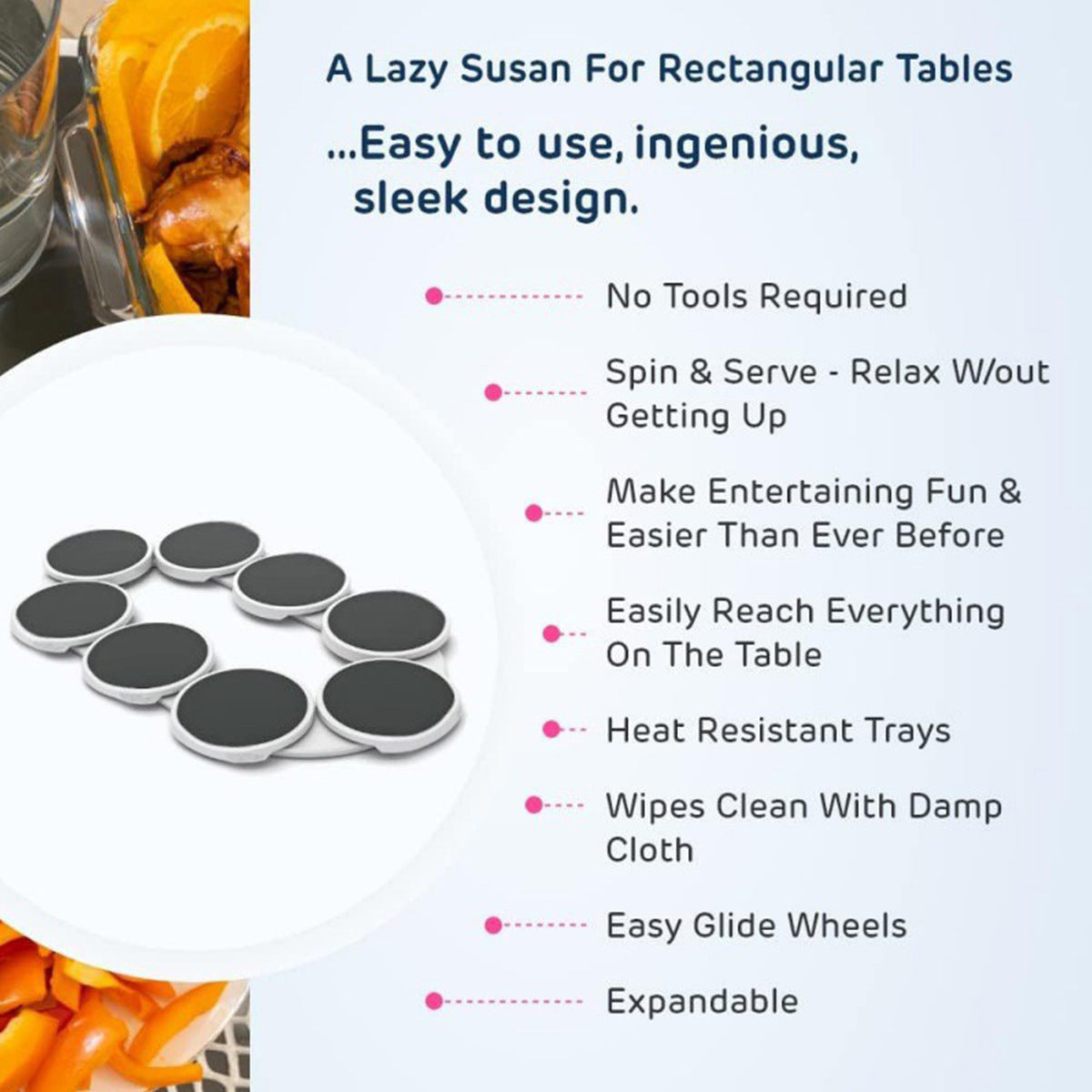 Table Rotating Portable Food Tray ARVASHA