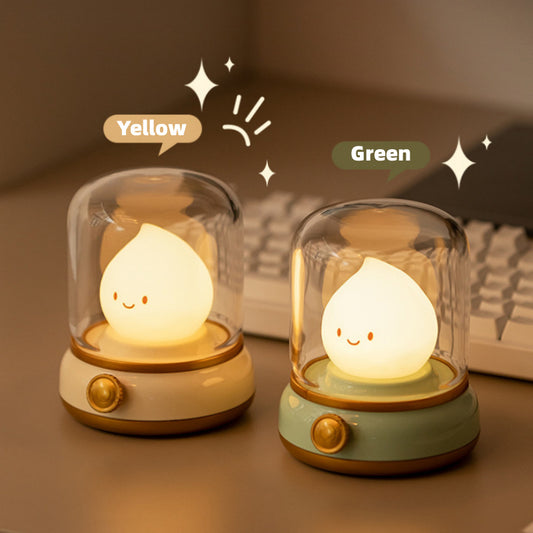 Retro Small Night Lamp Bedroom Mini Desktop LED Cute Night Lamp Creative USB Rechargeable Portable Cartoon Table Lamp For Coffee Bar Hotel Bedroom Home Decor ARVASHA