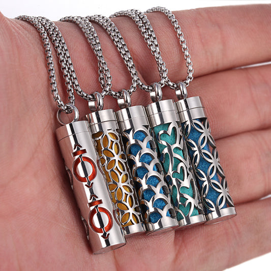 Aromatherapy Pendant Perfume Bottle Essential Oil Titanium Steel ARVASHA