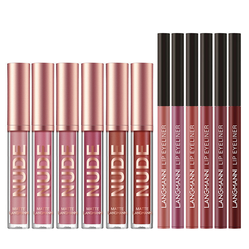 Lip Liner And Lipstick Makeup 12 Pcs Set 6 Matte Lipstick 6 Lip Liner Pens Waterproof Long Lasting Matte Lipstick Beauty Cosmetics Makeup Gift For Girls Lipstick Set ARVASHA