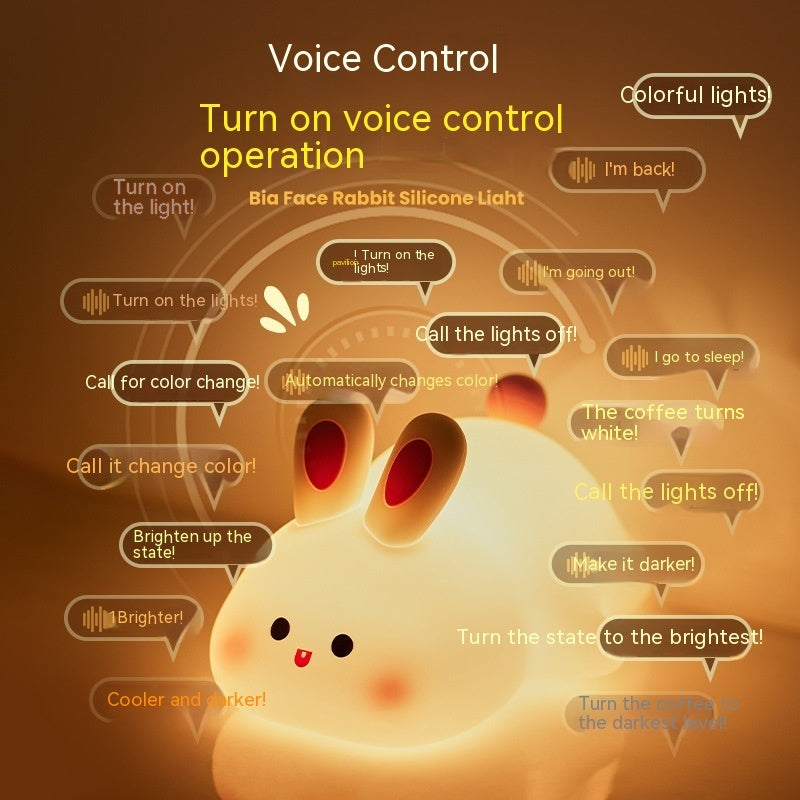 Cute LED Night Light Touch Sensor Cartoon Kid's Nightlights Big Face Rabbit Silicone Night Light Christmas Gift Bedside Lamp Home Decor ARVASHA