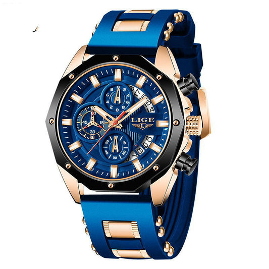 Fashion Mens Watches Top Brand Luxury Silicone Sport Watch Men Quartz Date Clock Waterproof Wristwatch Chronograph ARVASHAA