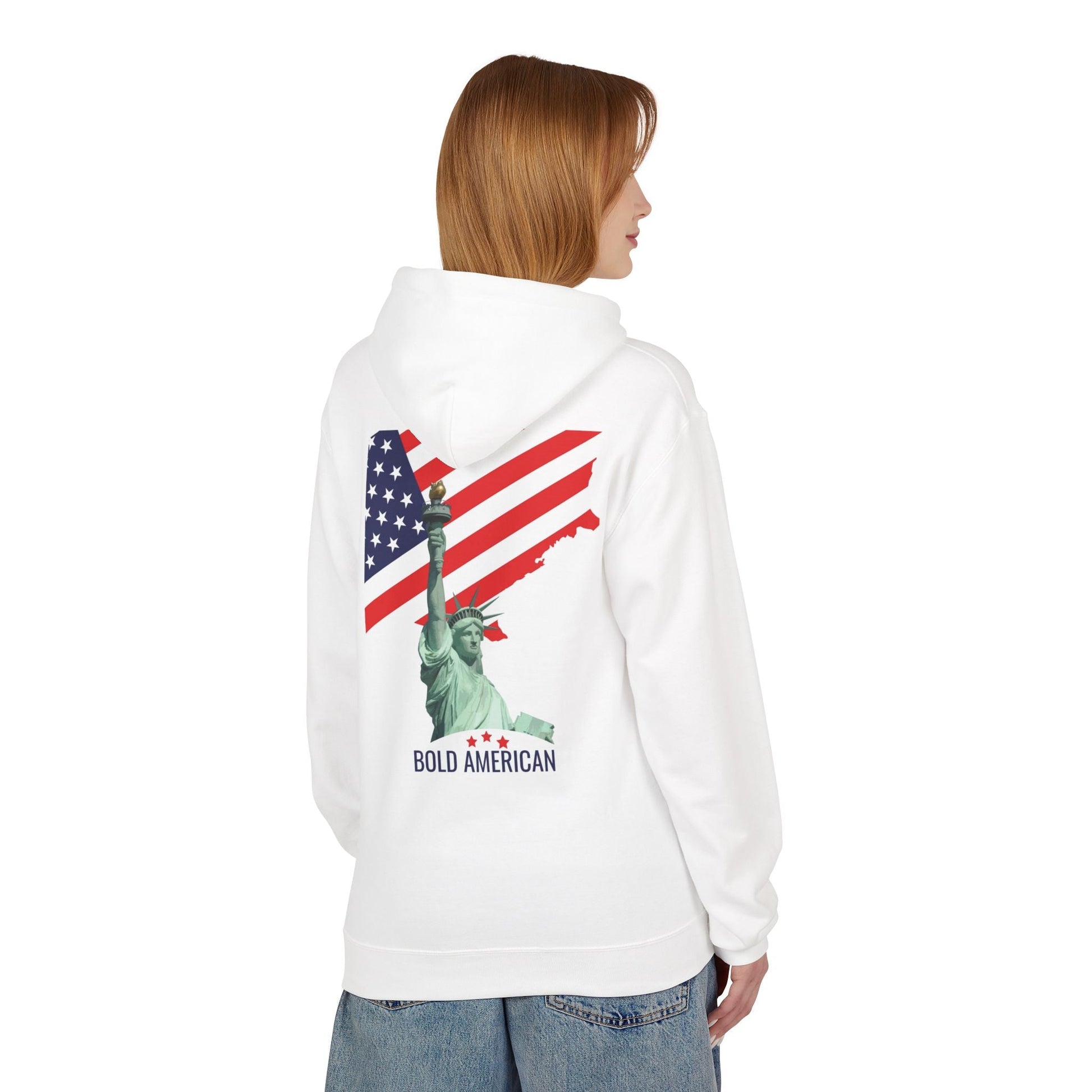 Cozy USA Flag Hoodie  Premium Cotton Blend, Ethical & Sustainable Printify