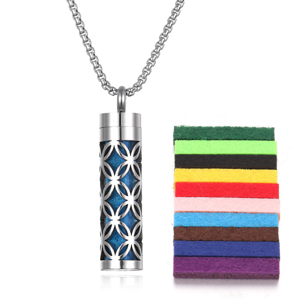 Aromatherapy Pendant Perfume Bottle Essential Oil Titanium Steel ARVASHA