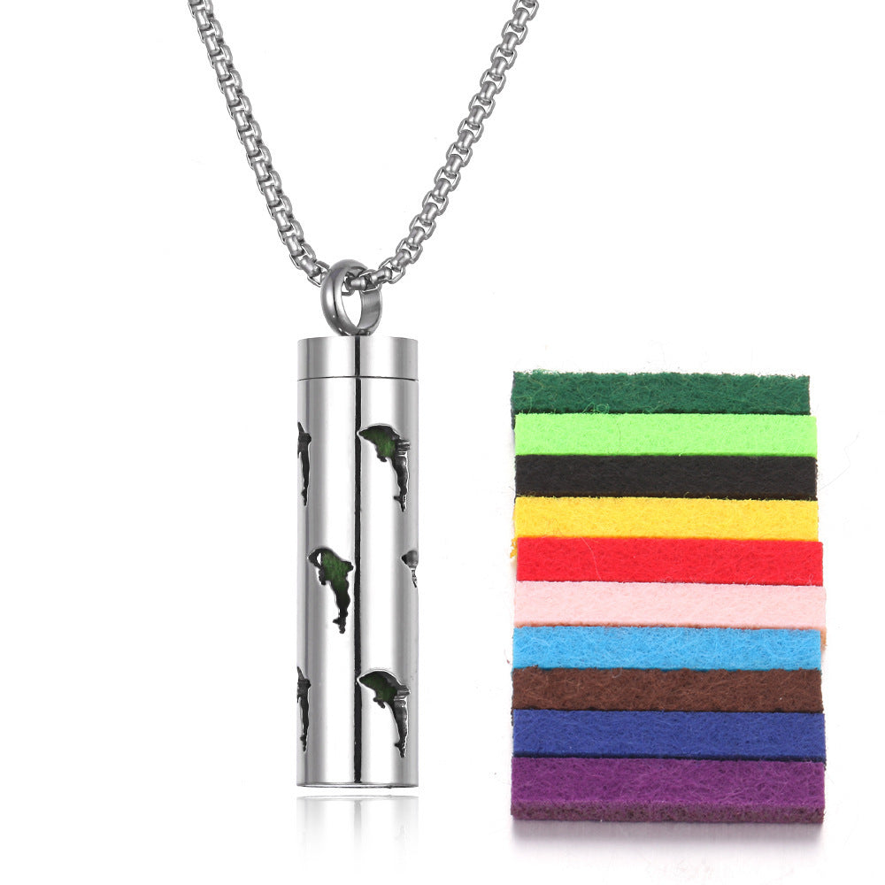 Aromatherapy Pendant Perfume Bottle Essential Oil Titanium Steel ARVASHA