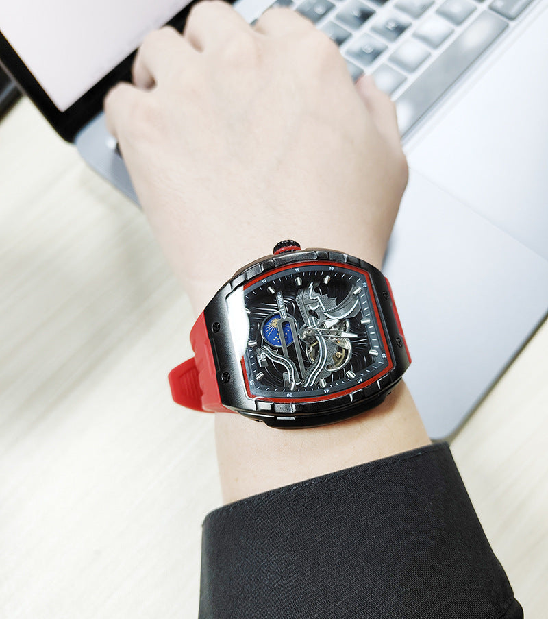 Men's Hollow Automatic Watch Luminous Waterproof Mechanical Watch ARVASHA