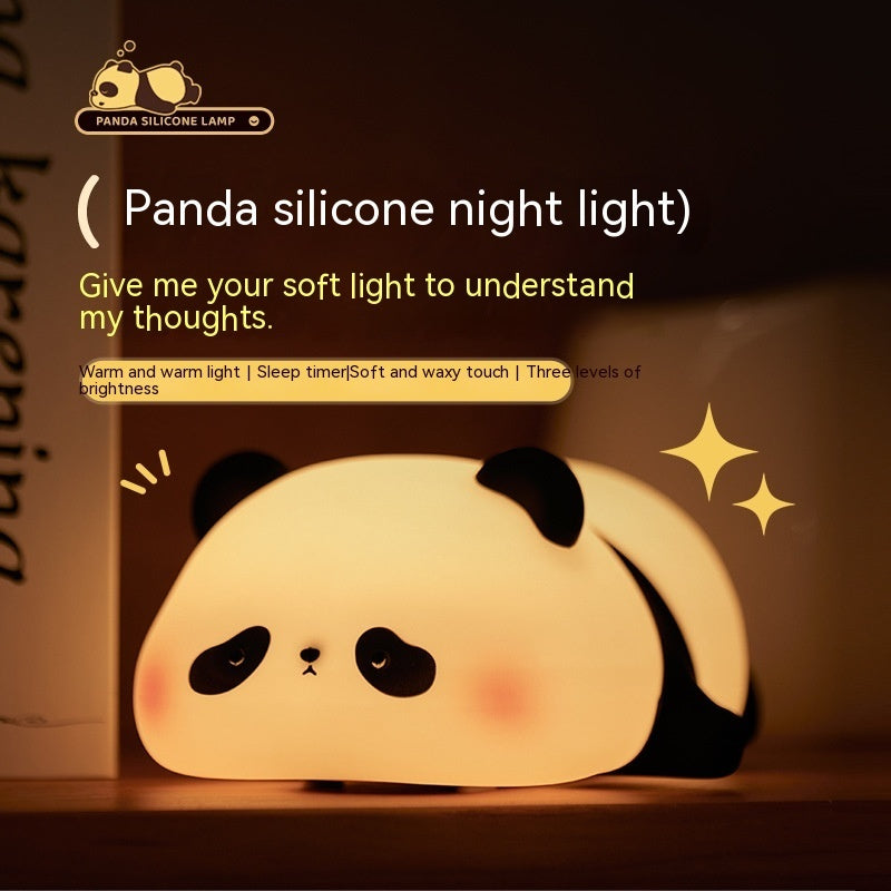 Panda Night Lights For Kids Cute Animal Silicone Timing Rechargeable Lamp Cartoon Panda Bedroom Decoration Kids Boys Girls Gift ARVASHA