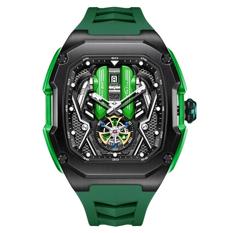 Men's High-grade Tonneau Three-Dimensional Hollow Waterproof Luminous Quartz Watch ARVASHA