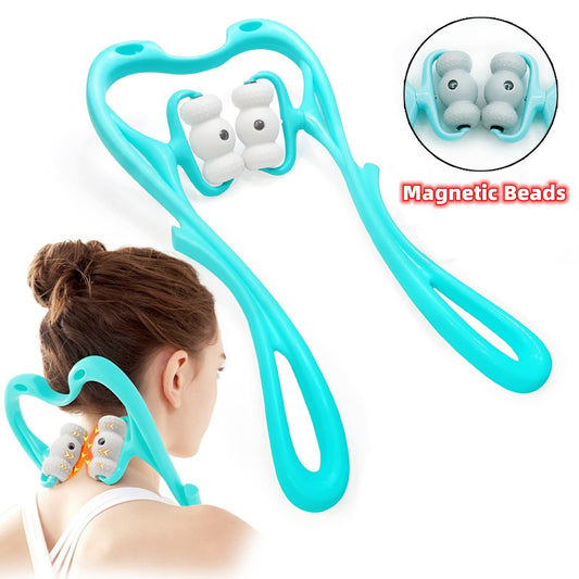 Neck Massager For Pain Relief Deep Tissue 360 Degree Neck Roller With 96 Pressure Point Neckbud Massage Roller For Neck Shoulder Waist Leg Foot Handheld Relaxer Tool ARVASHAA