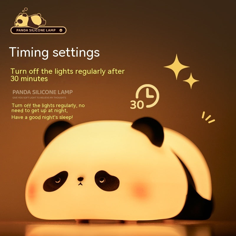 Panda Night Lights For Kids Cute Animal Silicone Timing Rechargeable Lamp Cartoon Panda Bedroom Decoration Kids Boys Girls Gift ARVASHA
