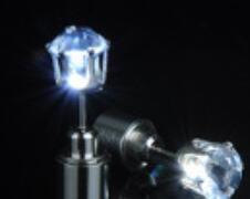 Hot Sale 1PCS Charm LED Earring Light Up Crown Glowing Crystal Stainless Ear Drop Ear Stud Earring Jewelry gift Free Shipping ARVASHAA