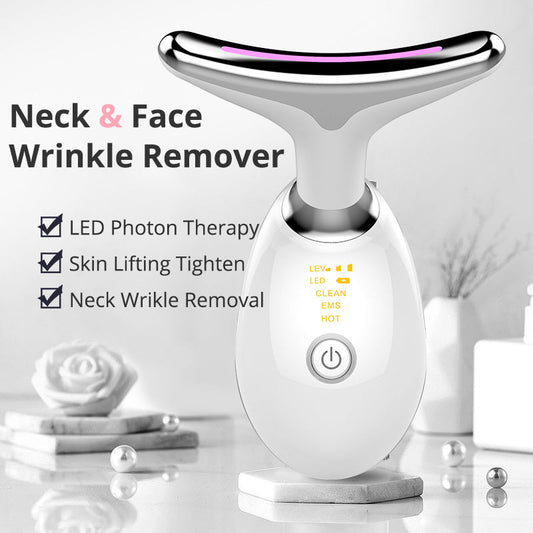 EMS Thermal Neck Lifting And Tighten Massager Electric Microcurrent Wrinkle Remover ARVASHAA