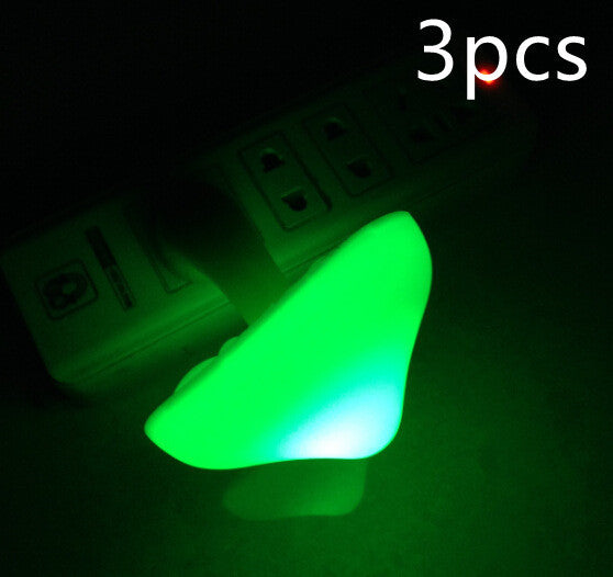 LED Night Light Mushroom Wall Socket Lamp EU US Plug Warm White Light-control Sensor Bedroom Light Home Decoration ARVASHAA