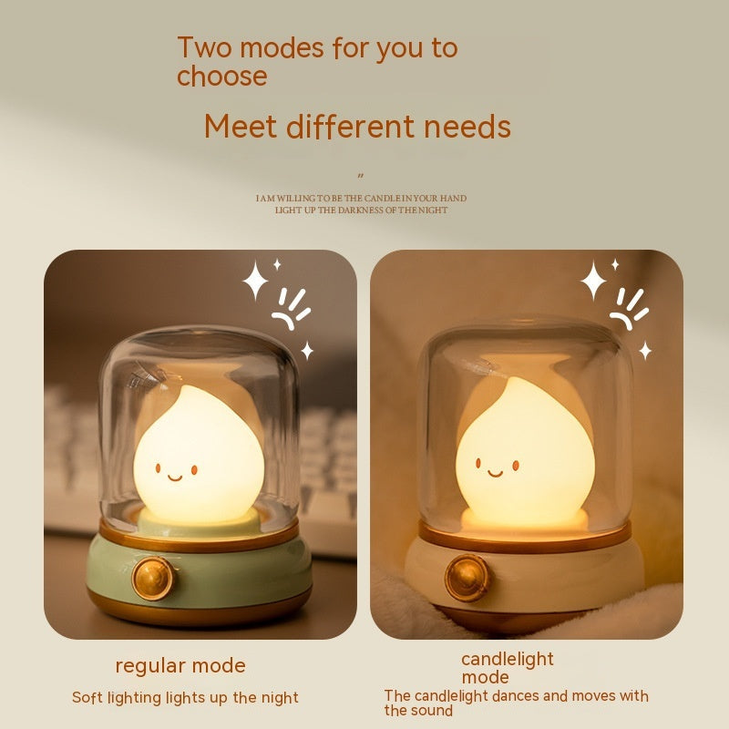 Retro Small Night Lamp Bedroom Mini Desktop LED Cute Night Lamp Creative USB Rechargeable Portable Cartoon Table Lamp For Coffee Bar Hotel Bedroom Home Decor ARVASHA