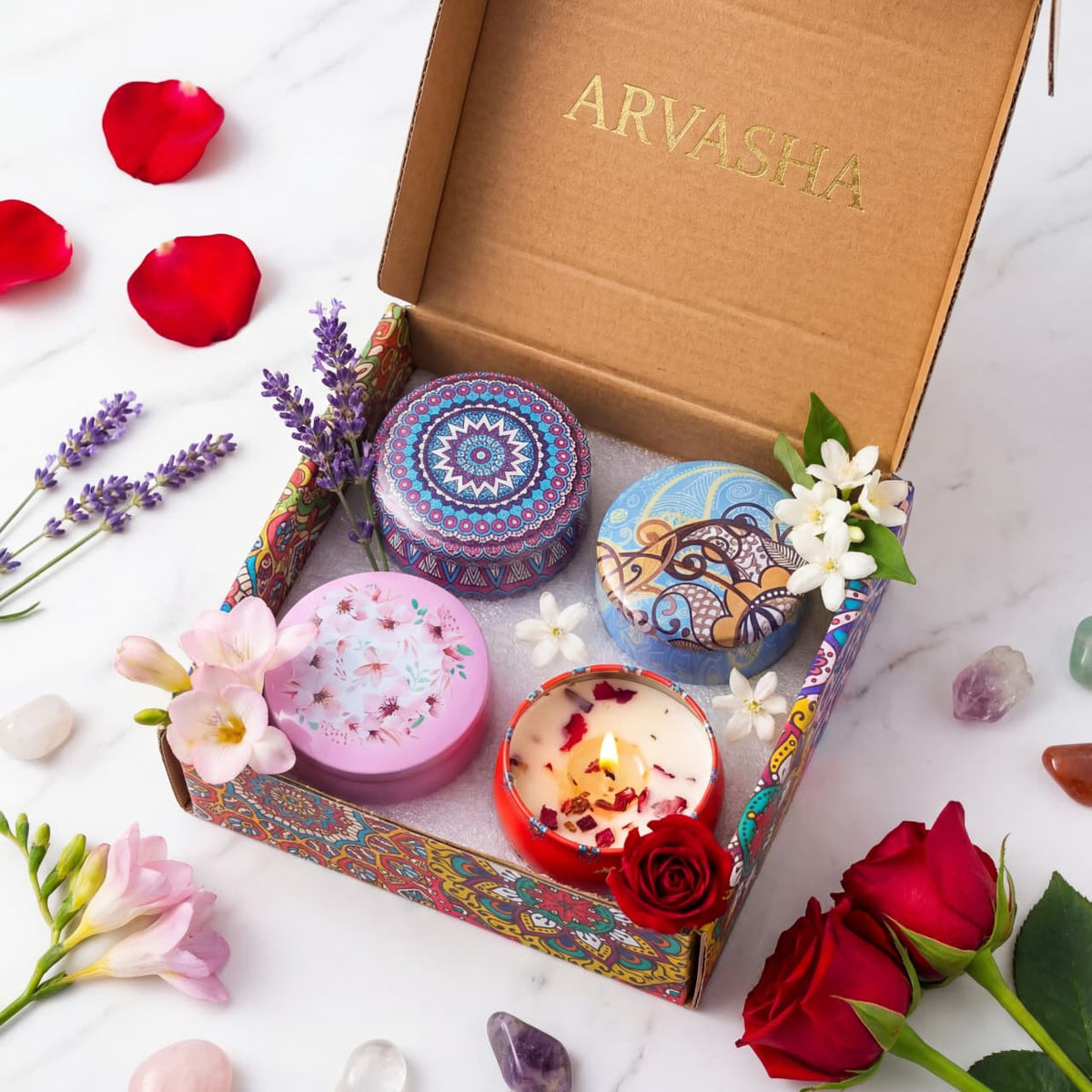 Crystal Bloom Romantik-Kerzenset