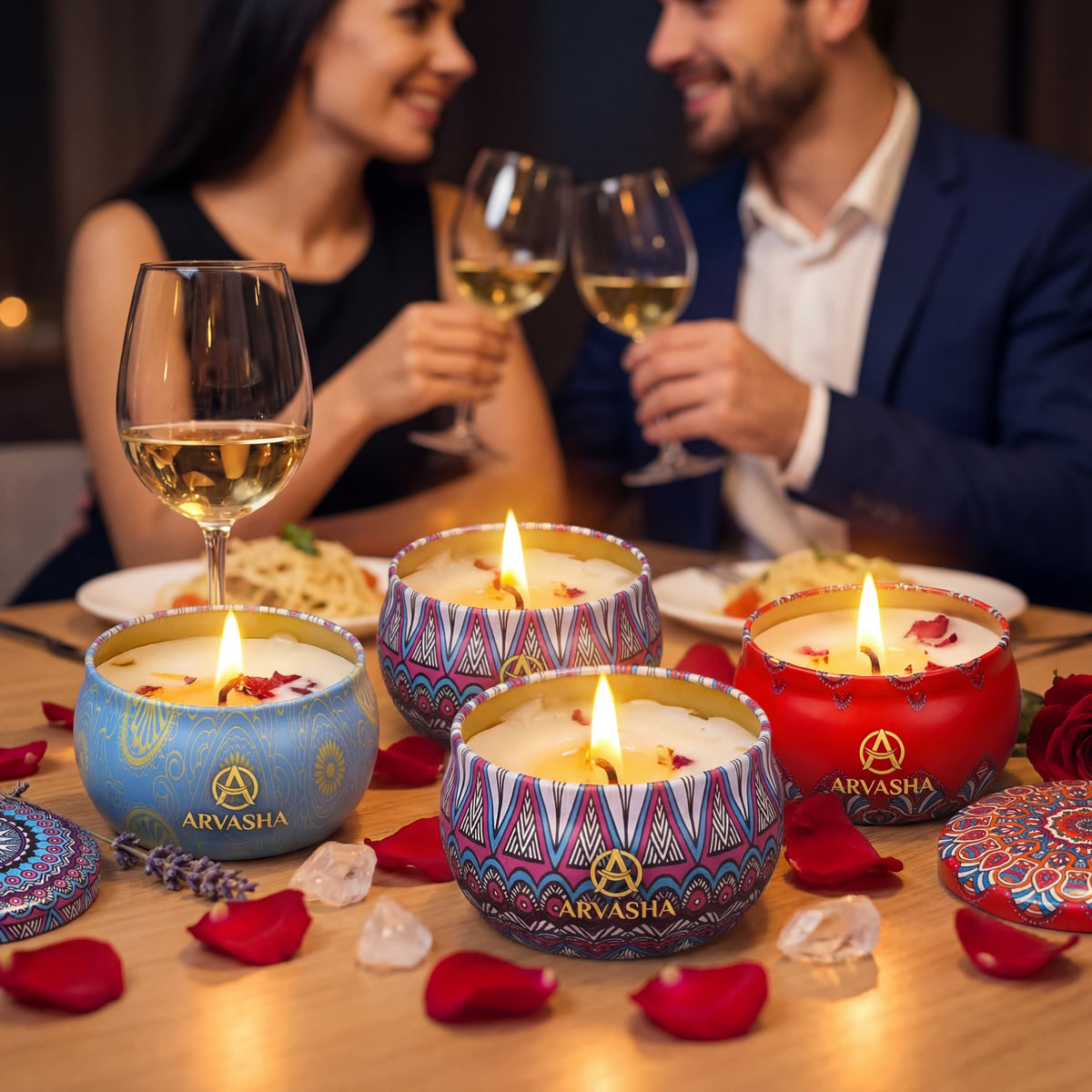 Crystal Bloom Romantik-Kerzenset