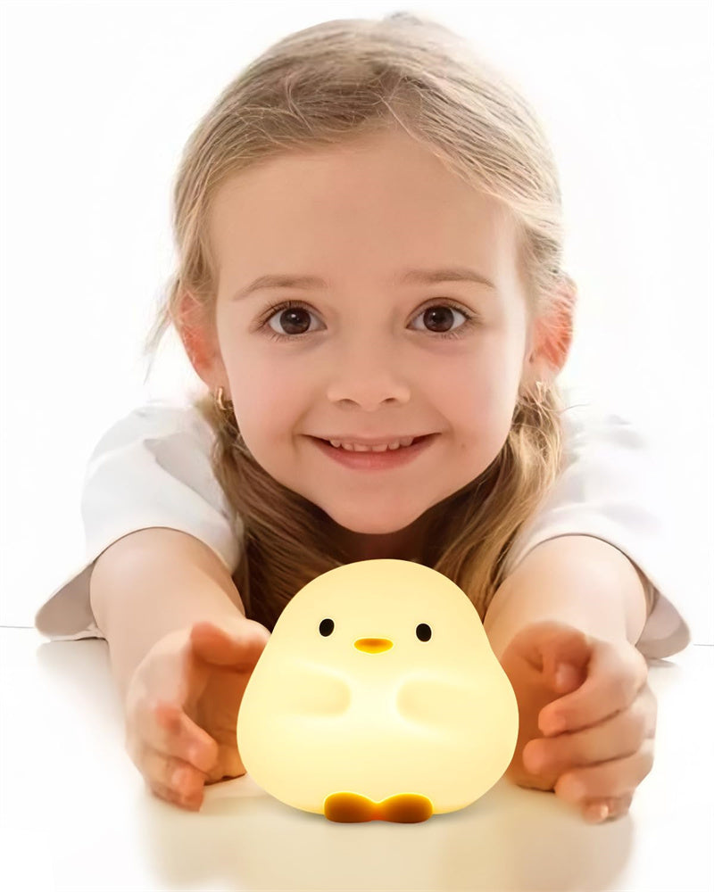 Cute Duck LED Night Lamp Cartoon Silicone USB Rechargeable Sleeping Light Touch Sensor Timing Bedroom Bedside Lamp For Kid Gift Home Decor ARVASHA