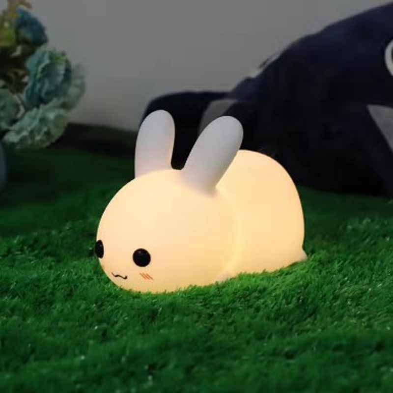 Rabbit LED Night Light Silicone Animal Cartoon Dimmable Lamp USB Rechargeable For Children Kids Baby Gift Bedside Bedroom ARVASHA