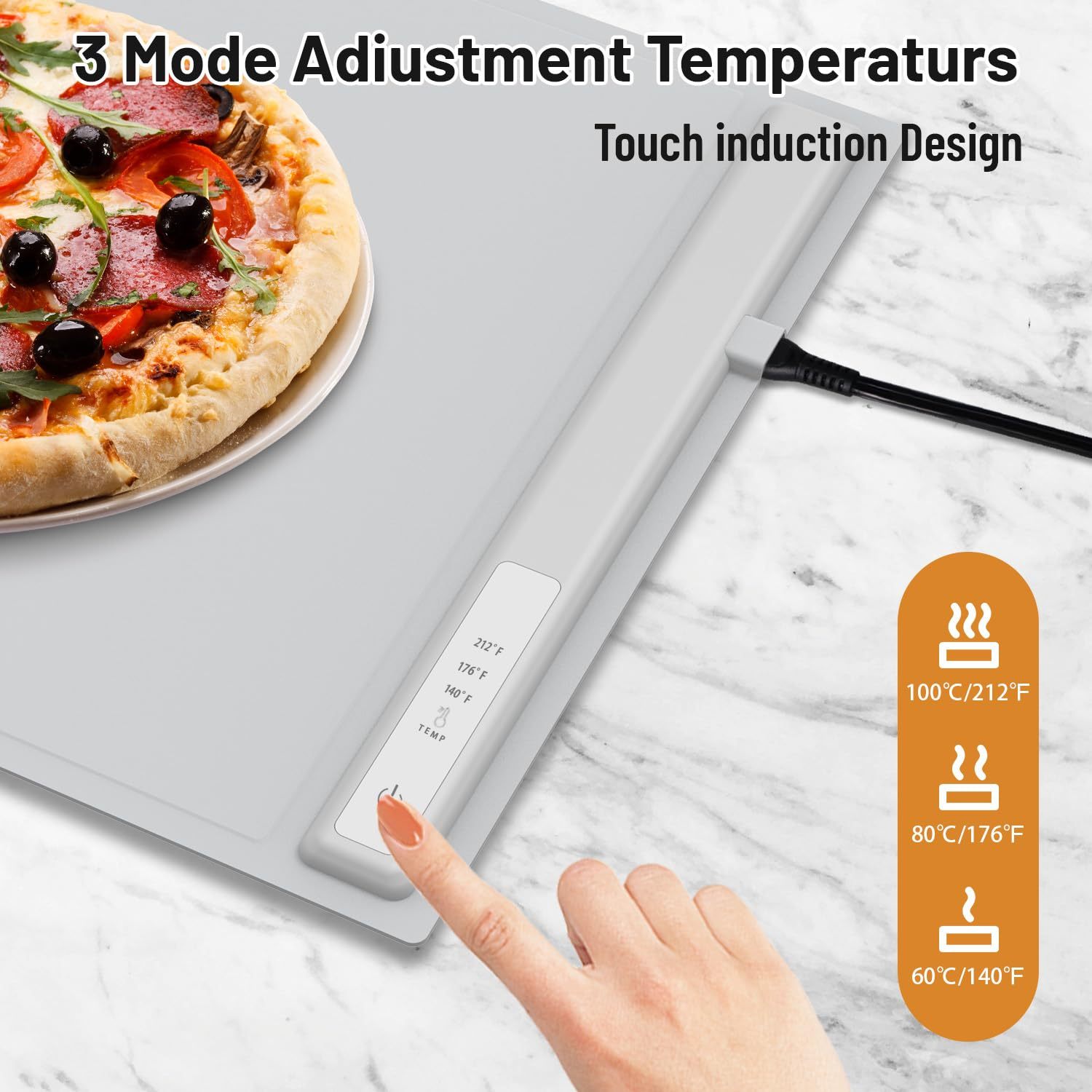 Food Warming Mat,Electric Warming Tray For Food,Foldable Warming Mat For Buffets Party And Daily Use,Silicone Heating Pad With 3 Temp Settings,Kitchen Gadgets Portable Hotplate ASKVexperts