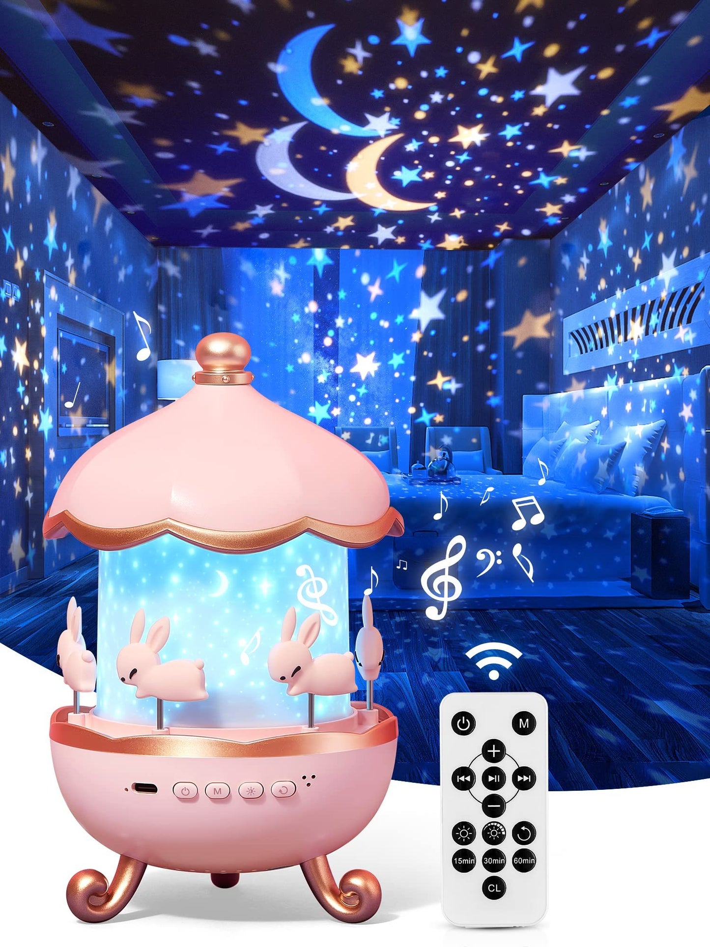 Night Light Projector Kids Nursery Children Room Space Rotation USB Rechargeable Led Night Lamp 12 Films Birthday Christmas Gift ARVASHA