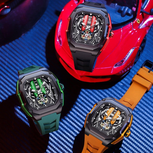Men's High-grade Tonneau Three-Dimensional Hollow Waterproof Luminous Quartz Watch ARVASHA
