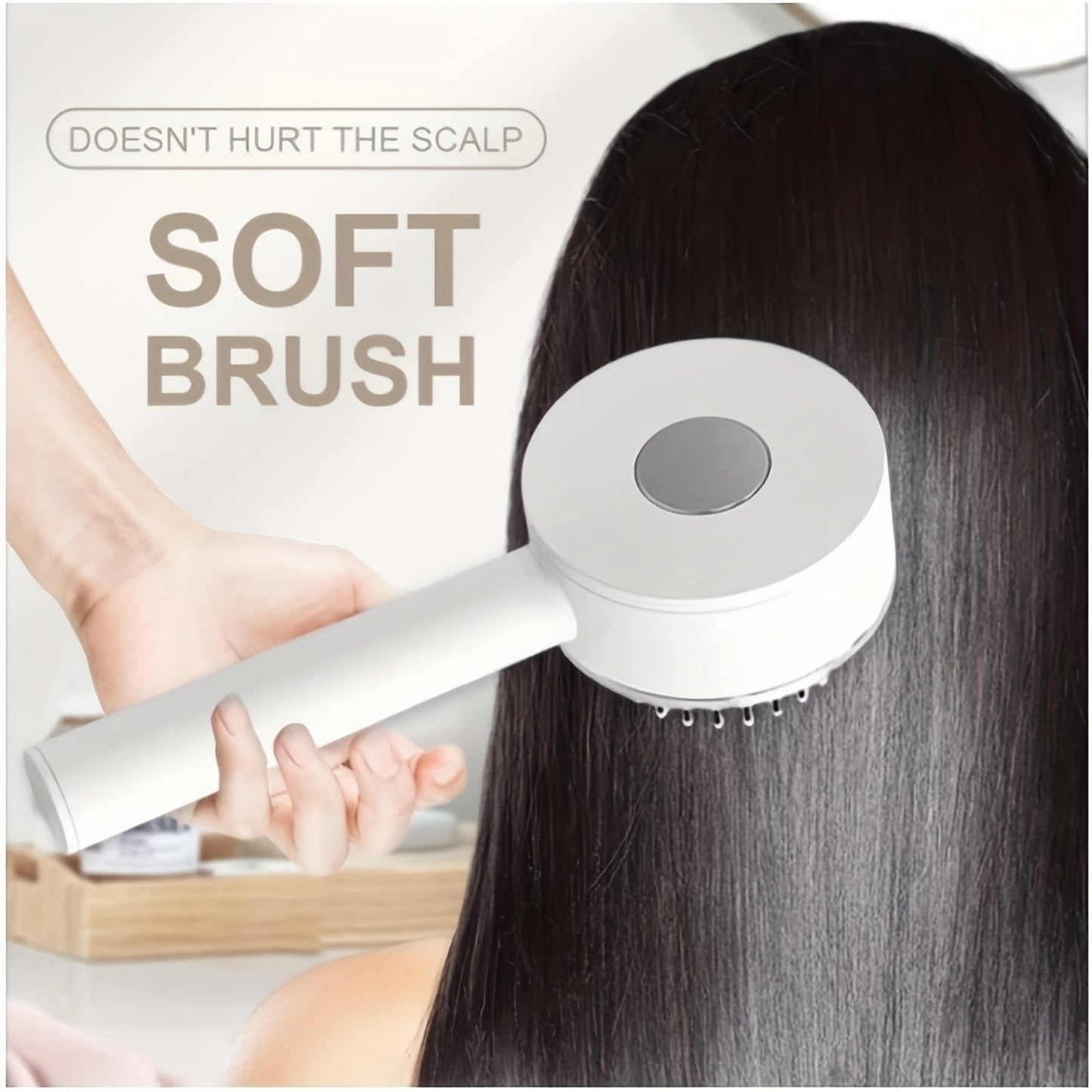 Self-Cleaning Hair Brush – Anti-Static Detangling Scalp Massage Comb for Women & Curly Hair ARVASHAA