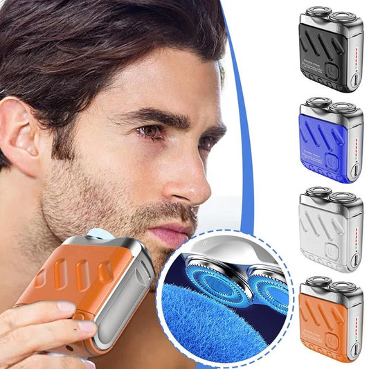 Portable Rotary Dual Ring Electric Shaver Men Travel Mini Shaver Double Floating Magnetic Blade Head Rechargeable Pocket Razors ARVASHA