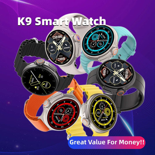 New K9 Smart Watch 1.39 Round Screen Encoder True Screw Clip Wireless Charging NFC Offline And Payment Function ARVASHA