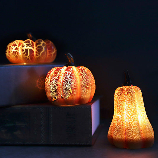 New Halloween Pumpkin Lantern Simulation Pumpkin LED Candle Lamp Resin Luminous Pumpkin ARVASHAA