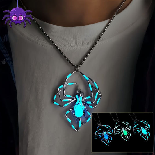Halloween Creative Stereo Luminous Spider Necklace Jewerly Glowing Night Fluorescence Antique Vintage Glow In The Dark For Men Women Gift Party Halloween Day Club ASKVexperts