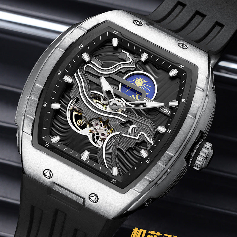 Men's Hollow Automatic Watch Luminous Waterproof Mechanical Watch ARVASHA