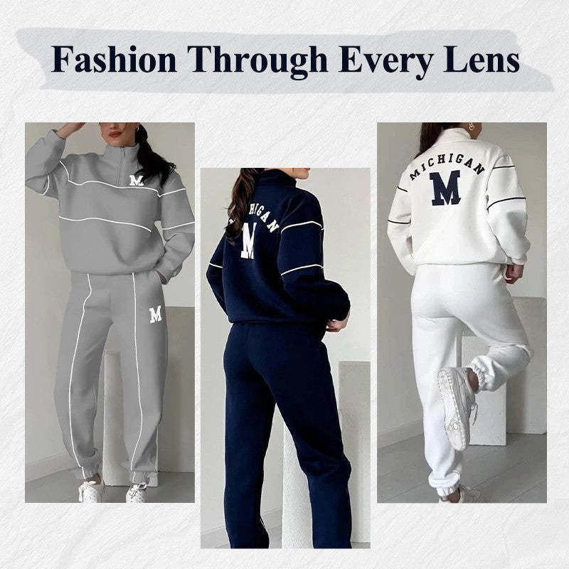 Womens 2 Piece Outfits Lounge Hoodless Pullover Sweatshirt Sweatsuit Sets Sweatshirt Baggy Fashion Sweatpants With Pockets ARVASHA
